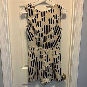 Topshop Black and Cream Patterned Romper
